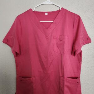 Classic Pink V-Neck Scrub Top