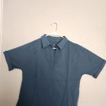 Slate Blue Tailored Collared Scrub Top