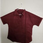 Burgundy Tailored Collared Scrub Top