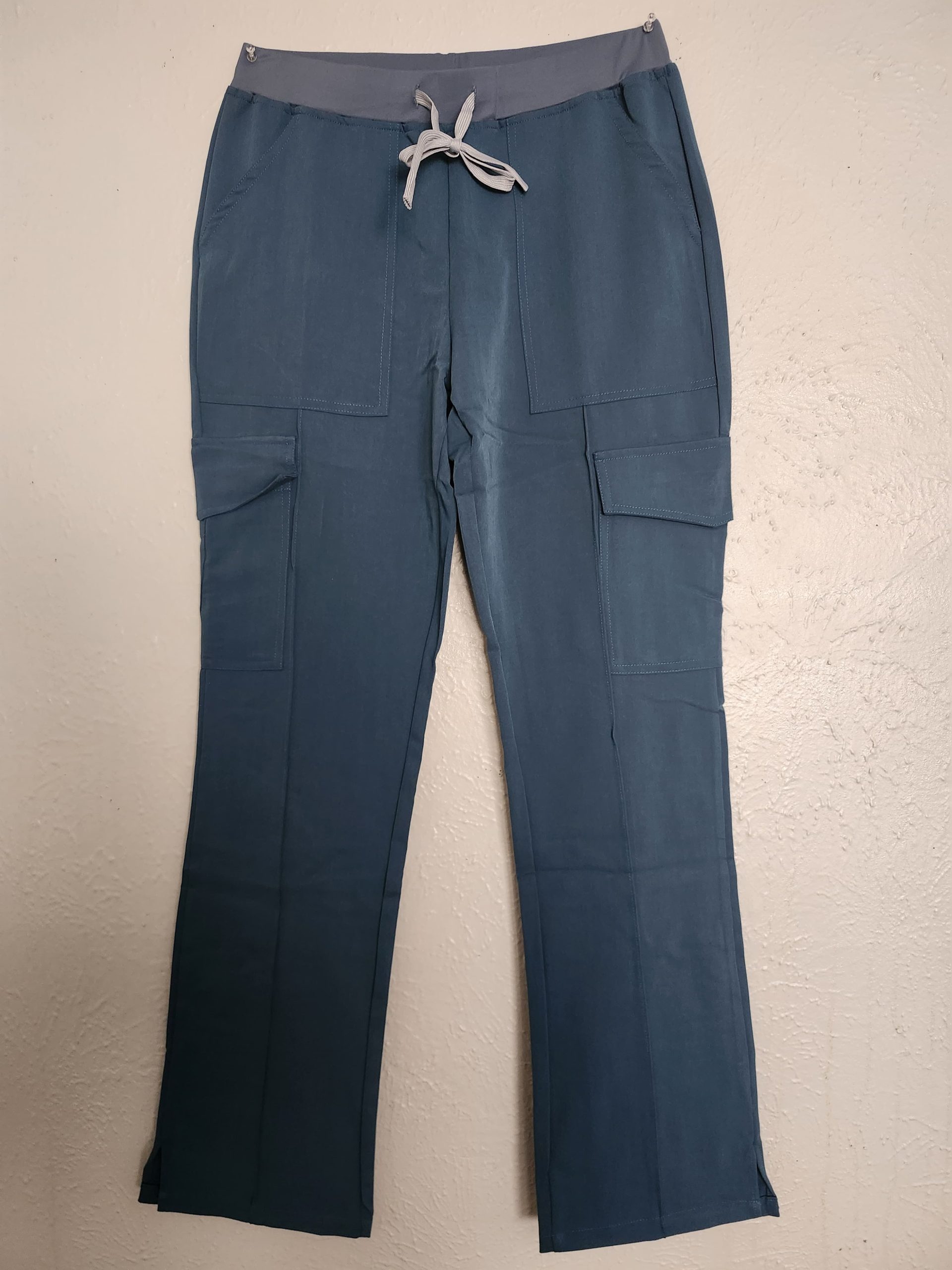 Slate Blue Straight Leg Cargo Scrub Pants