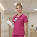 Classic Pink V-Neck Scrub Top