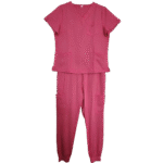 Magenta V-Neck Jogger Scrub Set