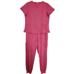 Magenta V-Neck Jogger Scrub Set