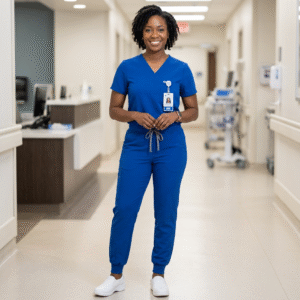 Royal Blue Essential Jogger Scrub Set