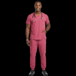 Magenta V-Neck Jogger Scrub Set