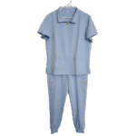 Light Blue Quarter-Zip Jogger Scrub Set