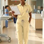 Light Cream Jogger Scrub Set